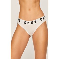 Dkny - Figi. Białe majtki damskie DKNY, l, bez wzorów, z elastanu. W wyprzedaży za 59,90 zł.