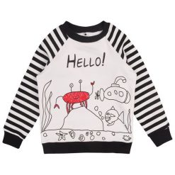 Garnamama Bluza Dziecięca Pop Art 116 Biały/Czarny. Czarne bluzy niemowlęce Garnamama, bez wzorów, bez rękawów, bez kaptura. Za 45,00 zł.