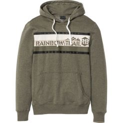 Bluza z kapturem Slim Fit bonprix oliwkowy melanż. Zielone bluzy męskie bonprix, s, bez wzorów, z kapturem, bez rękawów, z kapturem. Za 99,99 zł.