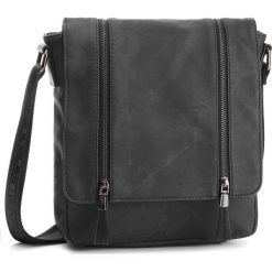 Saszetka LANETTI - RM0800 Black. Czarne torby męskie skórzane Lanetti, bez wzorów, ze skóry ekologicznej, młodzieżowe. Za 119,99 zł.