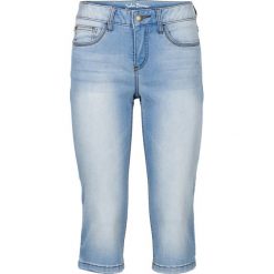 Rybaczki dżinsowe Premium ze stretchem T-400 bonprix jasnoniebieski. Niebieskie rybaczki damskie bonprix, bez wzorów, z jeansu. Za 129,99 zł.