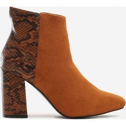 Camelowe Botki Convection. Brązowe botki damskie Born2be, bez obcasa, na obcasie, bez zapięcia. Za 139,99 zł.