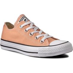 Trampki CONVERSE - Ctas Ox 155573C Sunset Glow. Pomarańczowe półbuty damskie Converse, bez wzorów, z gumy, bez obcasa, na płaskiej podeszwie, bez zapięcia. W wyprzedaży za 199,00 zł.