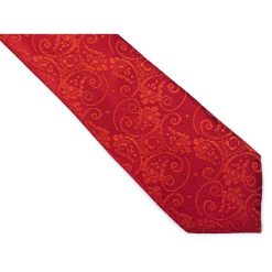 Czerwony krawat męski w paisley C24. Czerwone krawaty męskie Modini Moda Męska, na co dzień, bez wzorów, z tkaniny, casualowe. W wyprzedaży za 49,50 zł.