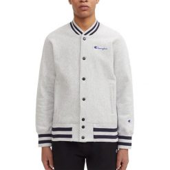 CHAMPION REVERSE WEAVE BOMBER SWEAT JACKET > 213028-EM004. Kurtki męskie Champion, xl, z aplikacjami, z bawełny, klasyczne, bez kaptura. W wyprzedaży za 269,99 zł.