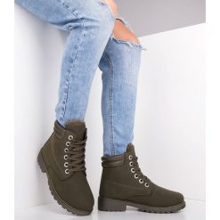 Trapery damskie Bestelle WNH-1 Oliwkowe. Zielone botki damskie Bestelle, z gumy, eleganckie. Za 89,00 zł.