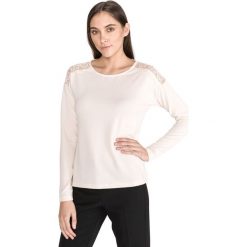 Vero Moda Malena Sweter Beżowy. Brązowe bluzy damskie Vero Moda, l, w koronkowe wzory, z elastanu, bez rękawów, bez kaptura. Za 109,95 zł.