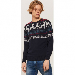 Sweter ze skandynawskim motywem - Granatowy. Niebieskie swetry klasyczne męskie marki House, l. Za 99,99 zł.