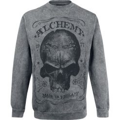 Alchemy England Skull Label Bluza szary. Szare bluzy męskie marki Alchemy England, l, bez wzorów, bez kołnierzyka, bez rękawów, bez kaptura. Za 184,90 zł.