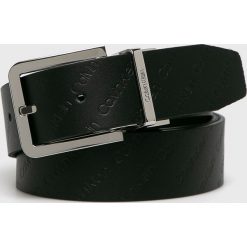 Calvin Klein - Pasek skórzany dwustronny. Czarne paski męskie Calvin Klein, w paski, ze skóry. W wyprzedaży za 159,90 zł.