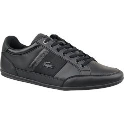 Lacoste Chaymon 119 2 737CMA000702H. Czarne półbuty męskie Lacoste, bez wzorów, ze skóry, bez zapięcia. W wyprzedaży za 449,99 zł.