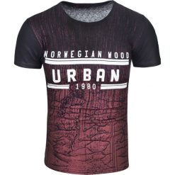 Koszulka męska t-shirt czarny slim Recea. Czarne koszulki męskie Recea, xl, bez wzorów, z bawełny, bez kołnierzyka. Za 19,93 zł.