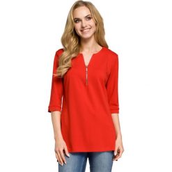 SHERRY Tunika z zamkiem - czerwona. Czerwone bluzki damskie marki Moe, eleganckie. Za 119,00 zł.