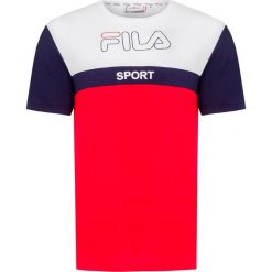 T-shirt FILA MANNING. Niebieskie t-shirty męskie Fila, z nadrukiem, z bawełny, z okrągłym kołnierzem. W wyprzedaży za 103,00 zł.