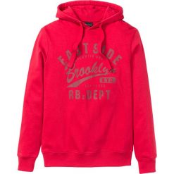 Bluza z kapturem Slim Fit bonprix czerwony. Czerwone bluzy męskie bonprix, xxl, bez wzorów, z kapturem, bez rękawów, z kapturem. Za 49,99 zł.
