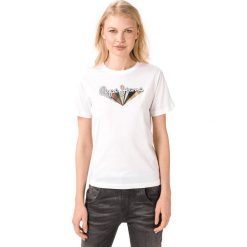 Pepe Jeans Brioni Koszulka Biały. Białe koszulki damskie Pepe Jeans, m, z nadrukiem, z bawełny, bez kołnierzyka, z krótkim rękawem. Za 175,95 zł.