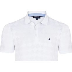 Koszulka polo w kolorze białym. Białe koszulki męskie Giorgio di Mare, s, z haftami, z bawełny, bez rękawów. W wyprzedaży za 107,95 zł.