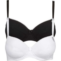 Biustonosze: Biustonosz "push up" (2 szt.) bonprix biały + czarny