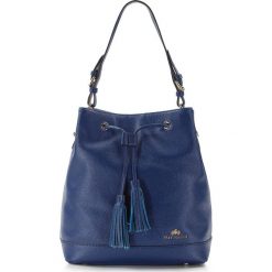 Torebka damska 86-4E-438-7. Niebieskie torebki klasyczne damskie marki Wittchen, w paski, boho, z frędzlami. Za 399,00 zł.