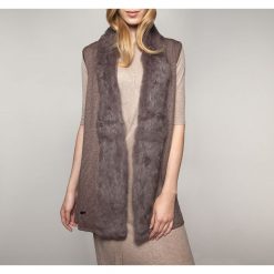 Kamizelka damska 85-9F-002-4. Pomarańczowe kamizelki damskie Wittchen, bez wzorów, z materiału, bez kaptura. Za 529,00 zł.