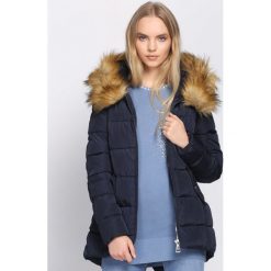 Granatowa Kurtka Ingenuity. Niebieskie kurtki damskie Born2be, na zimę, xl, bez wzorów, z kapturem. Za 189,99 zł.