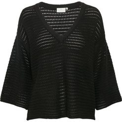 Sweter "Frida" w kolorze czarnym. Czarne swetry damskie Kaffe, m, bez wzorów, z bawełny, bez rękawów, bez kaptura. W wyprzedaży za 87,95 zł.