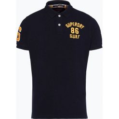 Superdry - Męska koszulka polo, niebieski. Niebieskie koszulki polo Superdry, m, z aplikacjami, z bawełny. Za 229,95 zł.