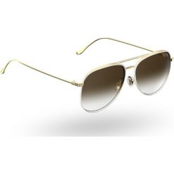 Biało-złote okulary przeciwsłoneczne. Białe okulary przeciwsłoneczne damskie Jimmy Choo, eleganckie. Za 1989,00 zł.
