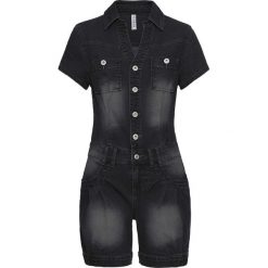 Kombinezony damskie: Kombinezon dżinsowy bonprix czarny denim