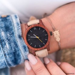 Damski zegarek z drewna Classic 38 mm n027. Szare zegarki damskie Pakamera. Za 499,00 zł.