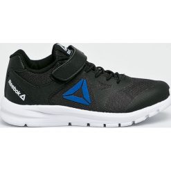 Reebok - Buty dziecięce Rush Runner. Czarne trampki chłopięce Reebok, bez wzorów, z gumy, sportowe, z okrągłym noskiem, bez zapięcia. W wyprzedaży za 69,90 zł.