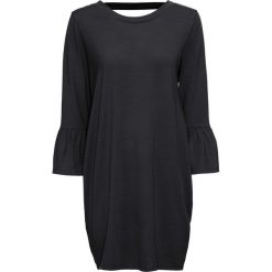 Sukienka z wycięciem z tyłu bonprix czarny. Czarne sukienki damskie bonprix, bez wzorów, bez kołnierzyka, bez rękawów, rozkloszowane. Za 54,99 zł.
