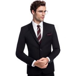 Marynarka LEONARDO GGCS900281. Czarne marynarki męskie Giacomo Conti, m, bez wzorów, z wełny, eleganckie. Za 899,00 zł.