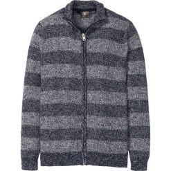 Sweter rozpinany Slim Fit bonprix ciemnoniebieski melanż. Niebieskie swetry męskie marki bonprix, s, bez wzorów, bez kołnierzyka, bez kaptura. Za 109,99 zł.