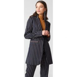 Paski damskie: NA-KD Trend Długa marynarka w paski – Multicolor,Navy