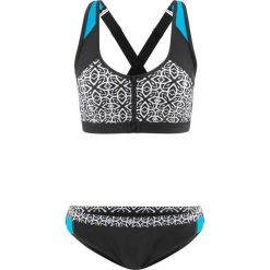 Bielizna damska: Bikini z biustonoszem bustier (2 części) bonprix czarno-biały z nadrukiem