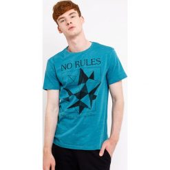Męski T-shirt MF No Rules. Niebieskie t-shirty męskie z nadrukiem marki Astratex, z materiału. Za 49,99 zł.