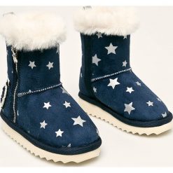 Pepe Jeans - Śniegowce dziecięce Angel Print Kids. Niebieskie botki dziewczęce Pepe Jeans, z okrągłym noskiem, bez zapięcia. W wyprzedaży za 199,90 zł.