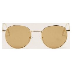 Mango - Okulary Brooklyn. Żółte okulary przeciwsłoneczne damskie marki Mango, okrągłe. Za 69,90 zł.