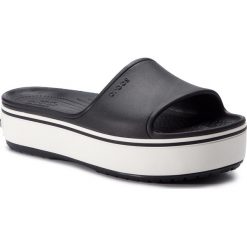 Klapki CROCS - Crocsband Platform Slide 205631 Black/White. Czarne klapki damskie Crocs, bez wzorów, z tworzywa sztucznego, bez obcasa. Za 179,00 zł.