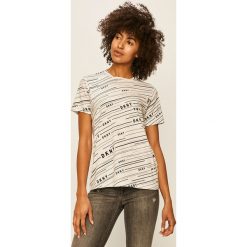 Dkny - T-shirt. Białe bluzki damskie DKNY, s, z elastanu, z okrągłym kołnierzem. Za 199,90 zł.