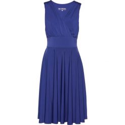 Sukienka shirtowa bonprix szafirowy. Niebieskie sukienki damskie bonprix, bez wzorów, bez kołnierzyka, bez rękawów, rozkloszowane. Za 129,99 zł.