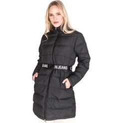Calvin Klein Płaszcz Czarny. Czarne kurtki damskie Calvin Klein, s, w paski, z poliesteru. Za 1169,95 zł.