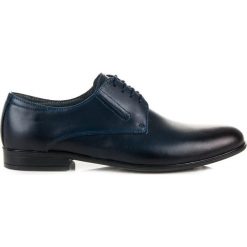 Buty wizytowe męskie: Eleganckie granatowe półbuty lucca CORAZON