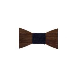 Mucha męska drewniana EM Men's Accessories. Brązowe muchy męskie Em men's accessories, z materiału, wizytowe. Za 129,99 zł.