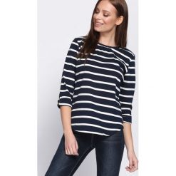 Granatowa Bluzka Gainly. Szare bluzki asymetryczne Born2be, xl, w kratkę, z wykładanym kołnierzem, z długim rękawem. Za 49,99 zł.