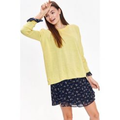 Sweter damski, oversize. Żółte swetry damskie TROLL, na zimę, m, z dzianiny. W wyprzedaży za 34,99 zł.