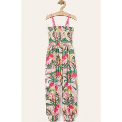 Desigual - Kombinezon dziecięcy 104-164 cm. Różowe kombinezony dziewczęce Desigual, w kwiaty, z wiskozy, z długim rękawem, długie. Za 229,90 zł.