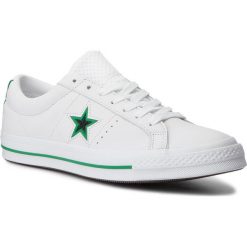 Tenisówki CONVERSE - One Star Ox 161589C White/Black/Converse Green. Białe półbuty męskie Converse, na co dzień, bez wzorów, ze skóry, eleganckie, bez zapięcia. W wyprzedaży za 269,00 zł.
