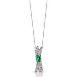 Wyjątkowy Białe Złoto Wisiorek - złoto białe 585, Brylant 0,24ct. Białe łańcuszki męskie marki W.KRUK, złote. Za 6790,00 zł.